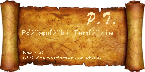 Püspöki Terézia névjegykártya