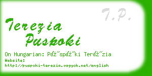 terezia puspoki business card